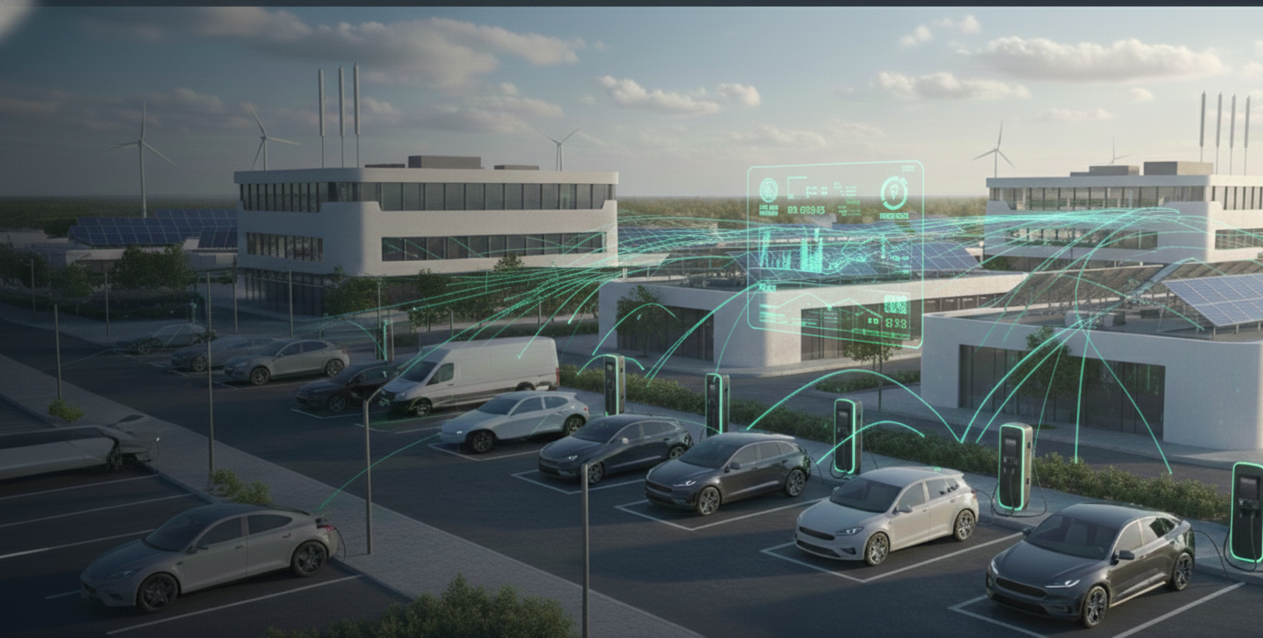 AI-connected smart EV charging location intelligence overlay